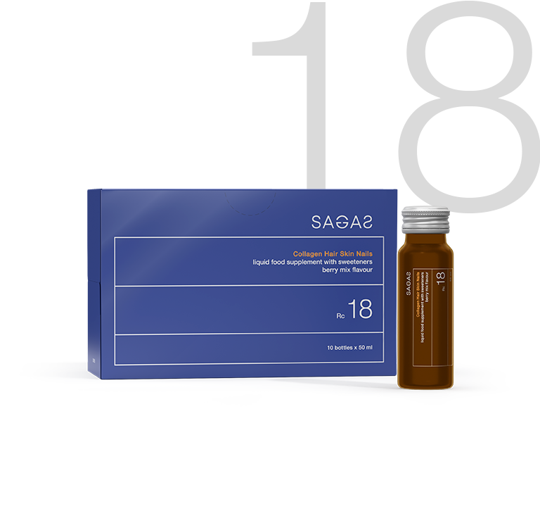 SAGAS Rc 18 Collagen Hair Skin Nails 50ml bočice a 10