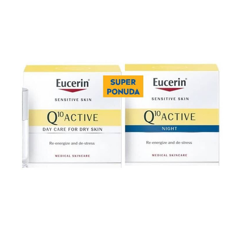 Eucerin Q10 Active dnevna krema 50 ml + noćna krema 50 ml PROMO