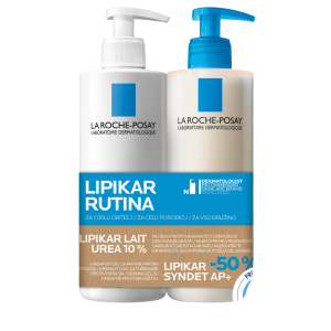 La Roche Posay Lipikar Lait Urea 10% 400 ml + Sindet AP+ 400 ml (-50% sindet) SET