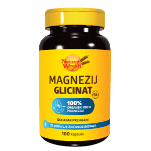 NATURAL WEALTH Magnezij glicinat + B6 kapsule a 100
