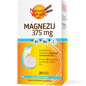 NATURAL WEALTH Magnezij 375mg +B1+B6+C šumeće tablete a 20