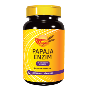 NATURAL WEALTH Papaja enzim tablete za žvakanje a 250